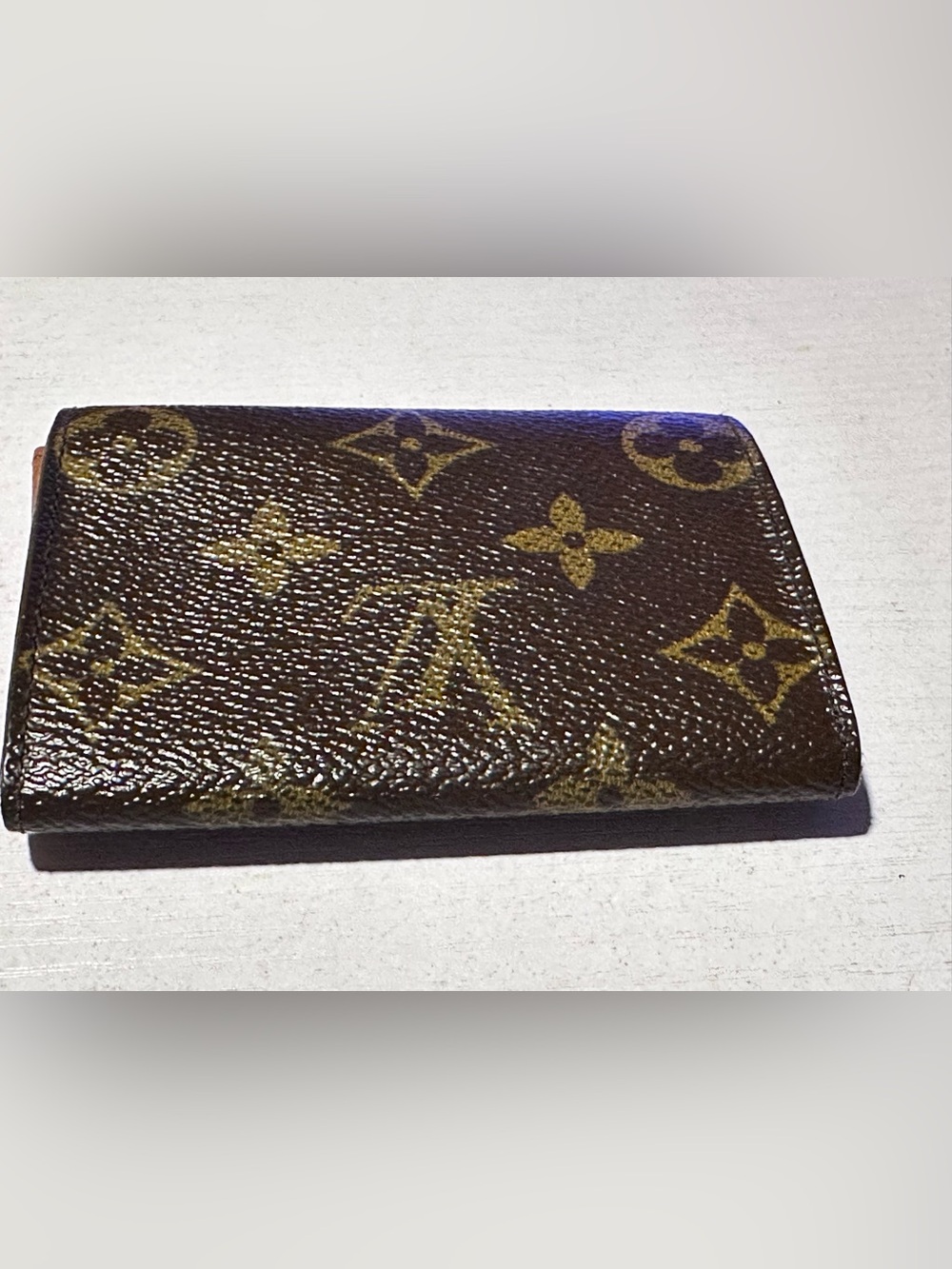 Louis Vuitton Monogram Porte Monnaie Plat Coin Case Wallet Brown Leather unisex - Picture 11 of 11